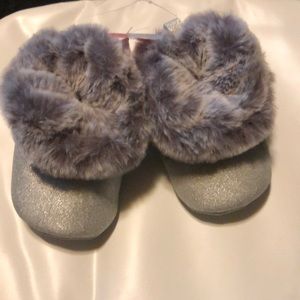 Gray sparkling booties